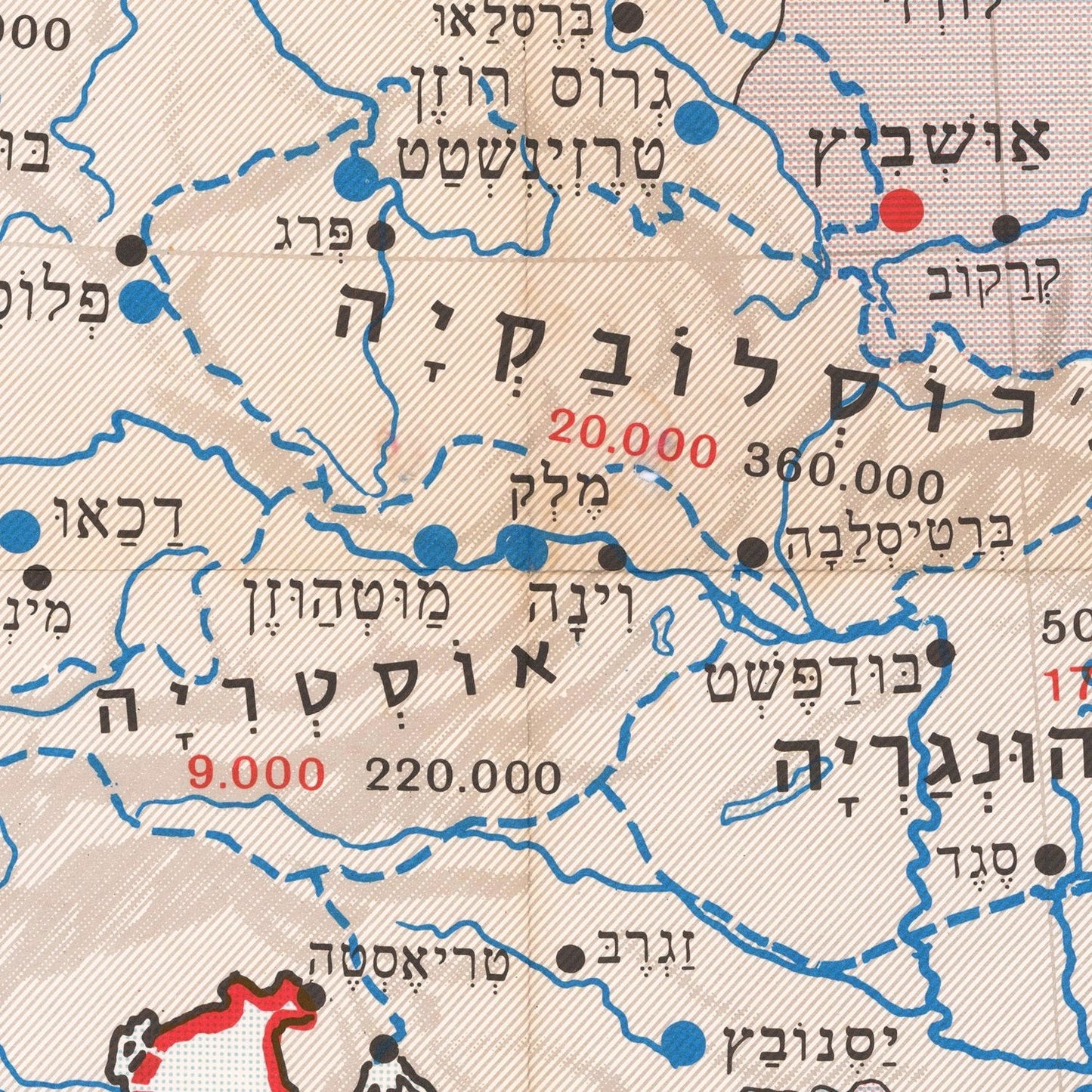 Vintage Map of the Holocaust, 1945