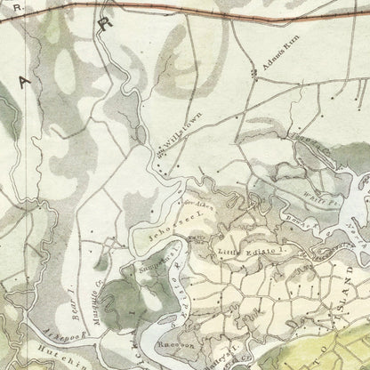 Vintage Map of the South Carolina Coast, 1862
