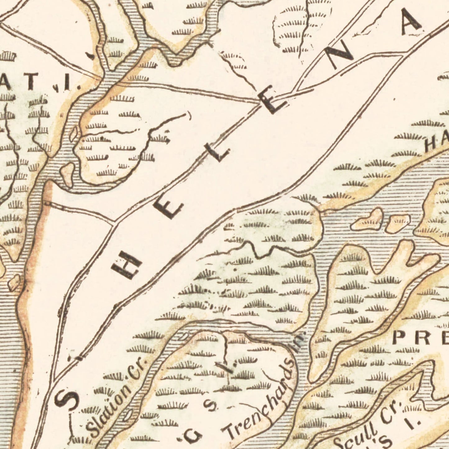 Vintage Map of Port Royal, South Carolina, 1861