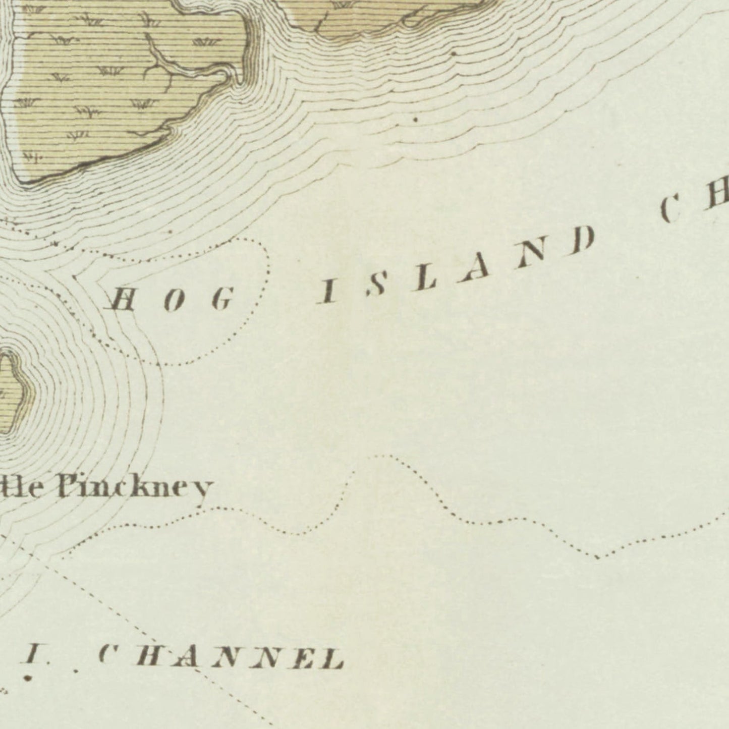 Vintage Charleston Harbor Map, South Carolina, 1861