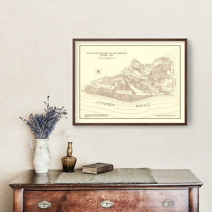 Vintage Hilton Head Island Map, 1861
