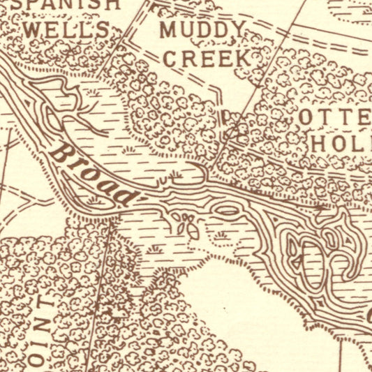 Vintage Hilton Head Island Map, 1861
