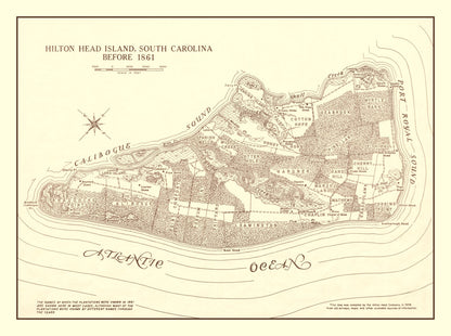 Vintage Hilton Head Island Map, 1861