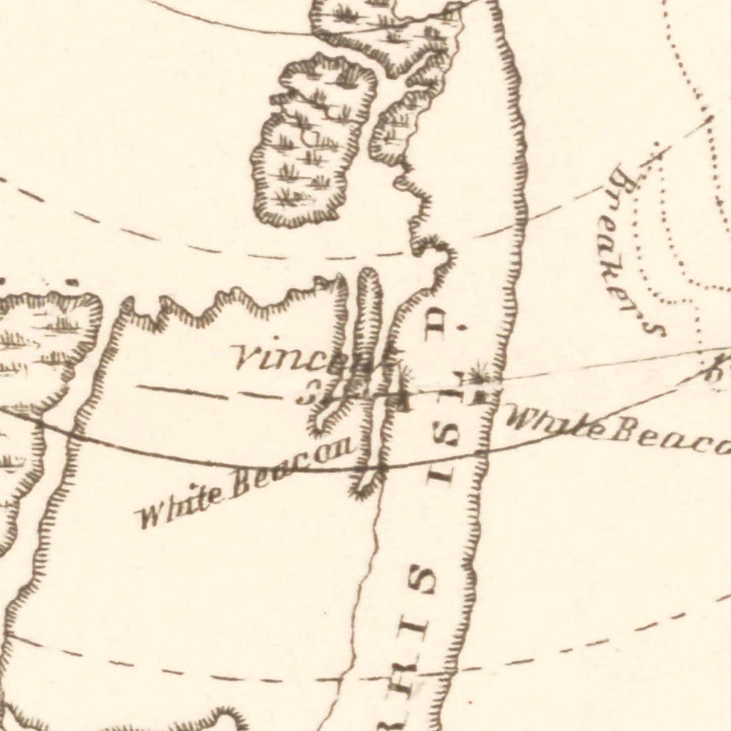 Vintage Charleston Harbor Map, South Carolina, 1865