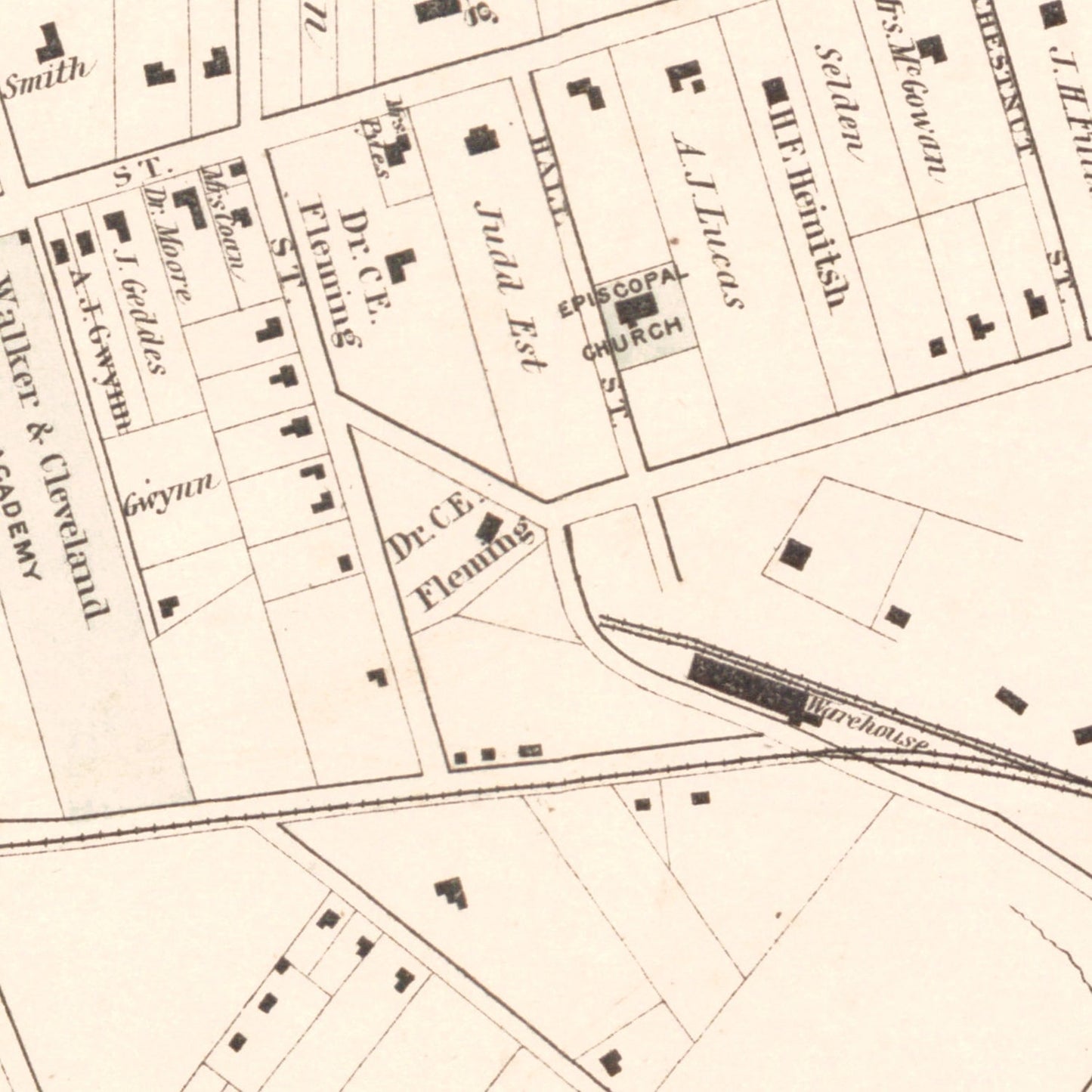Vintage Map of Spartanburg, South Carolina, 1882
