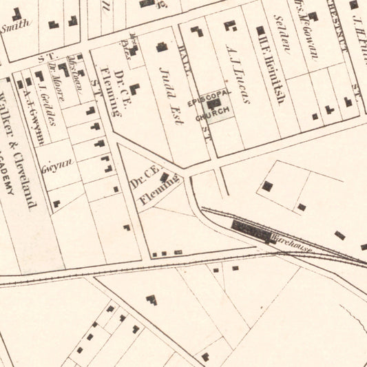 Vintage Map of Spartanburg, South Carolina, 1882
