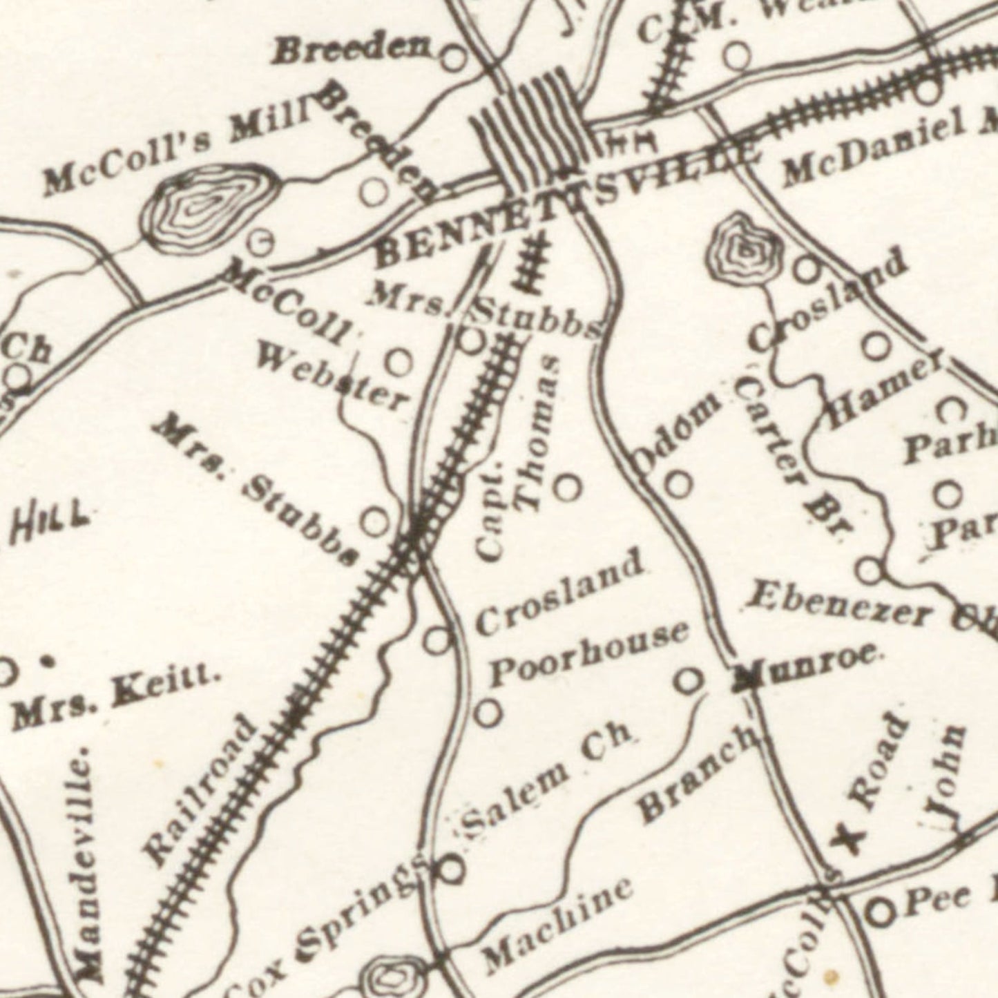 Vintage Map of Marlboro County, South Carolina, 1880