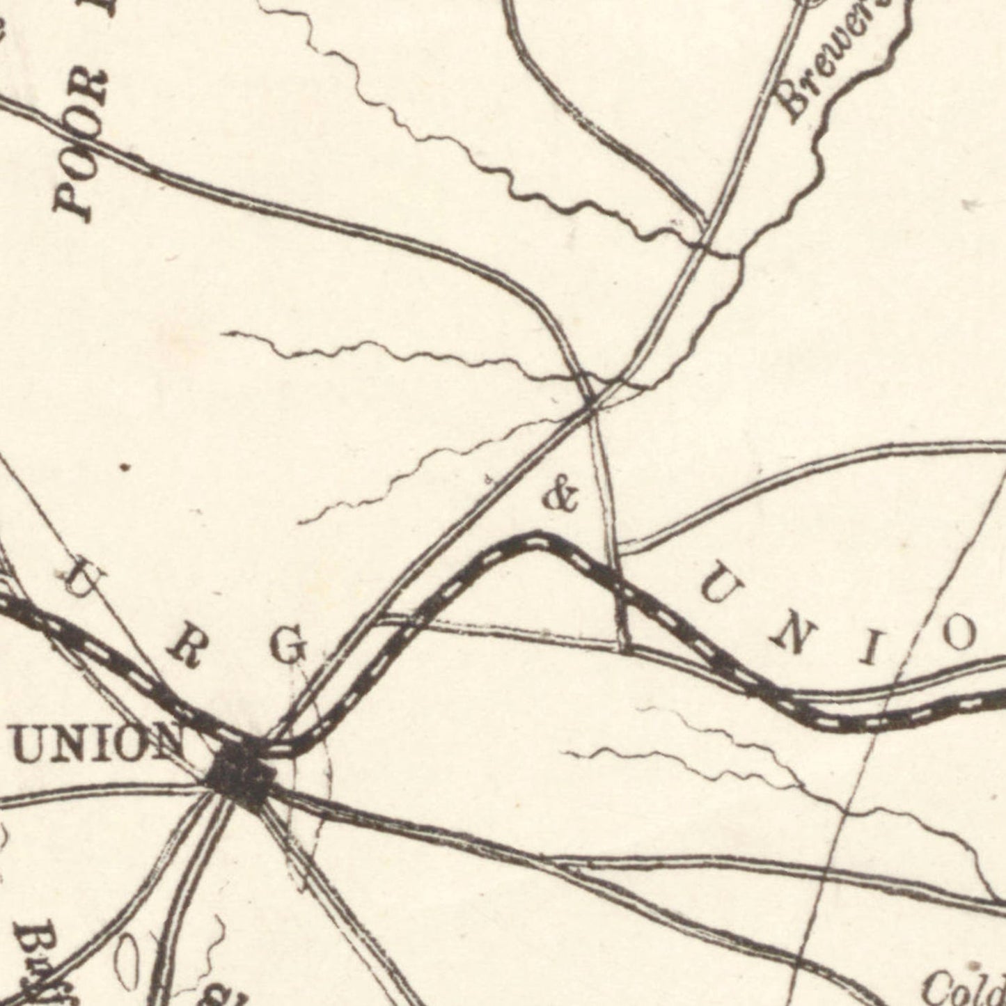 Vintage Map of Union County, South Carolina, 1873