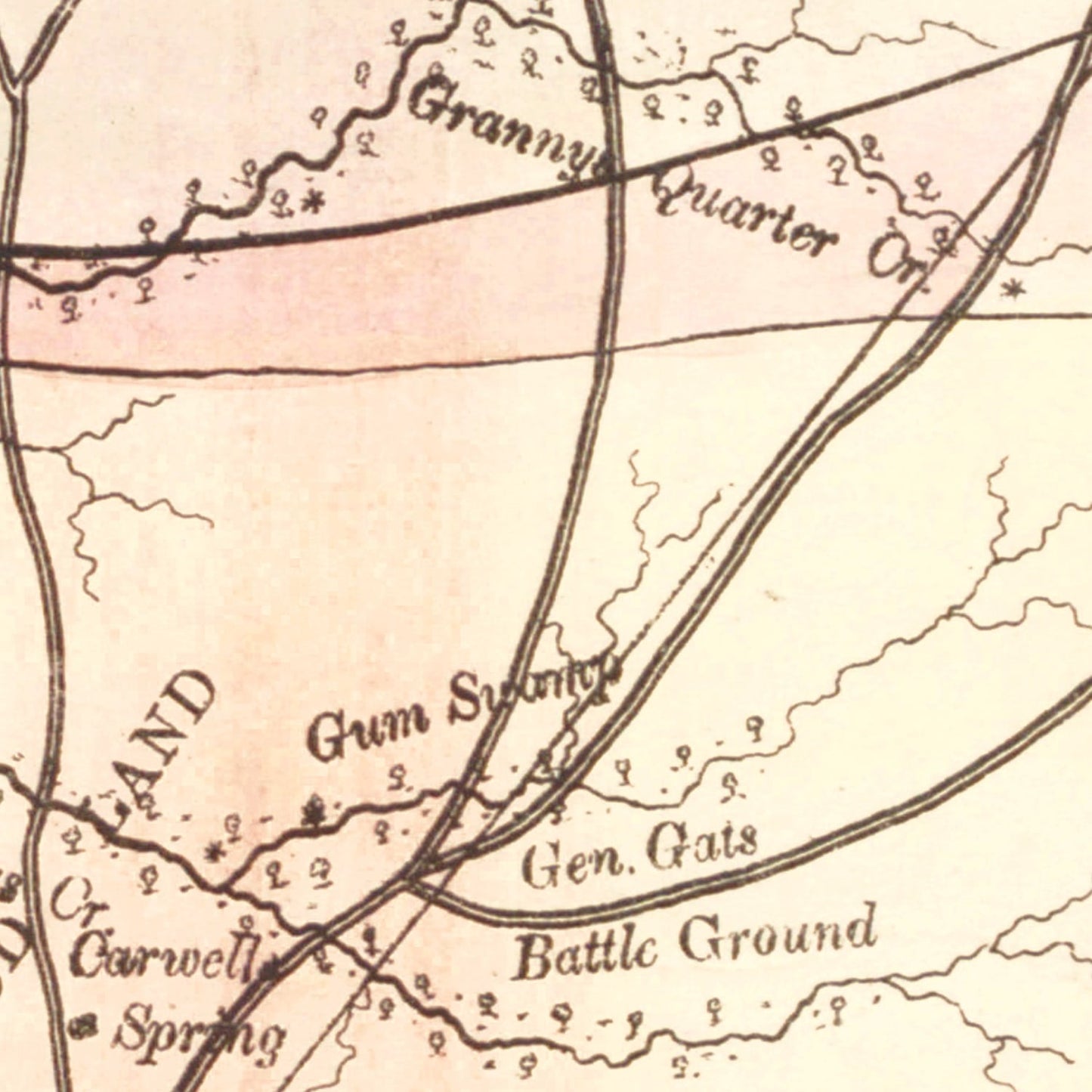 Vintage Map of Kershaw County, South Carolina, 1873