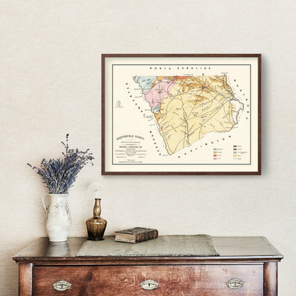 Vintage Map of Chesterfield County, South Carolina 1873