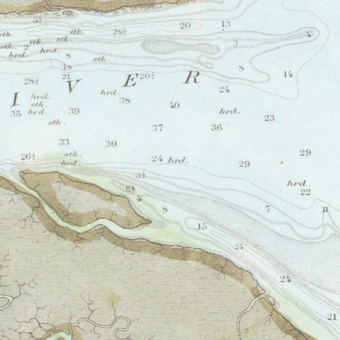 Vintage Map of the Entrance to Bull and Combahee Rivers, 1871