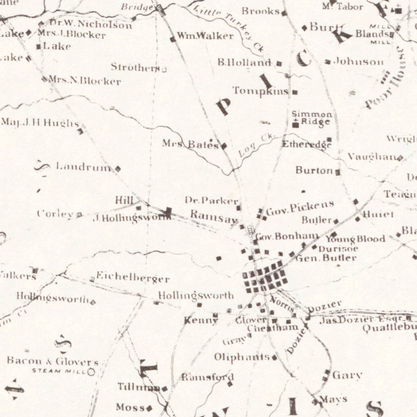 Vintage Map of Edgefield County, South Carolina, 1871