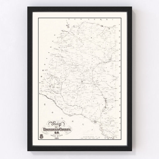 Vintage map of Edgefield County, South Carolina, 1871