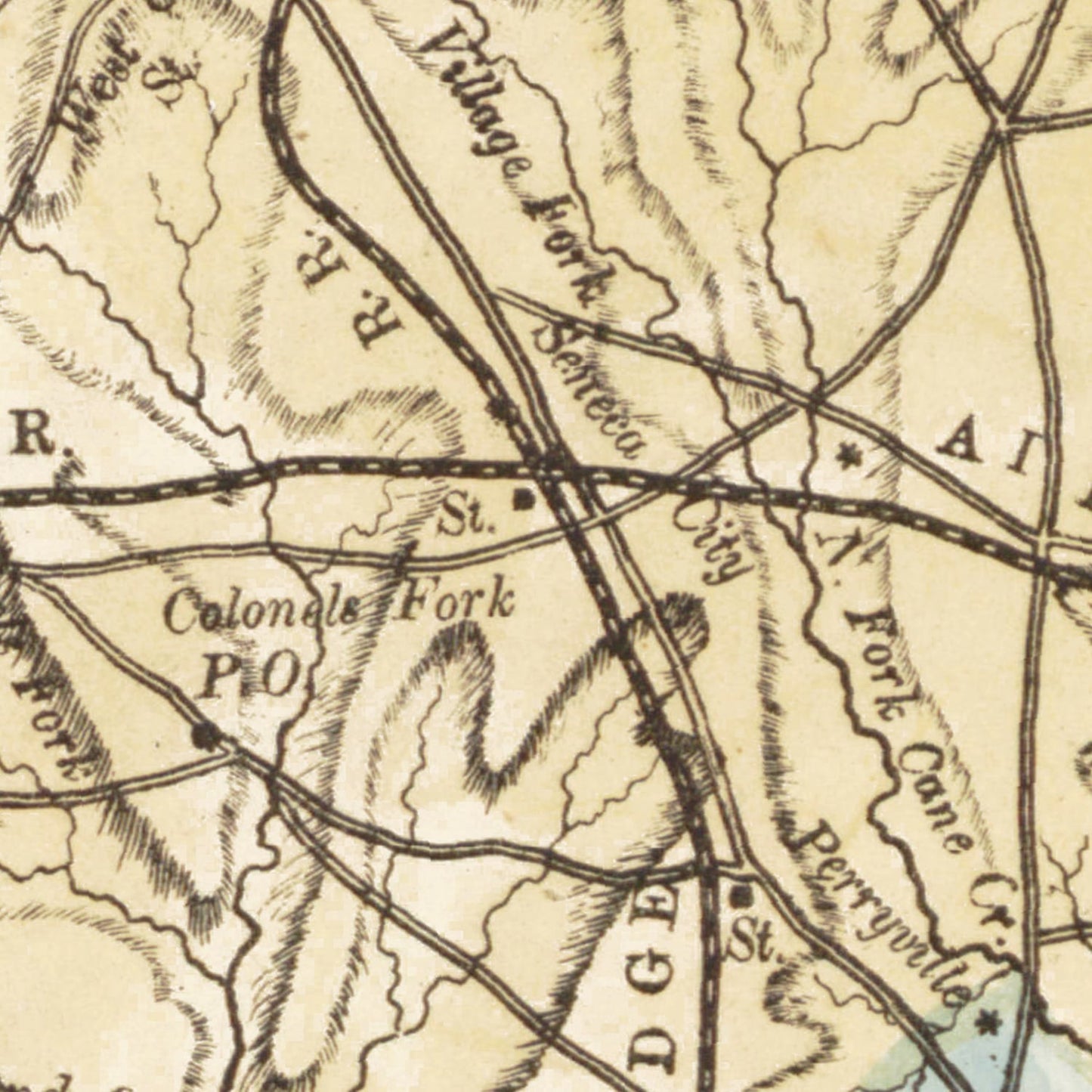 Vintage Map of Oconee County, South Carolina, 1880