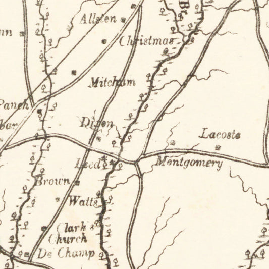 Vintage Map of Sumter County, South Carolina, 1880