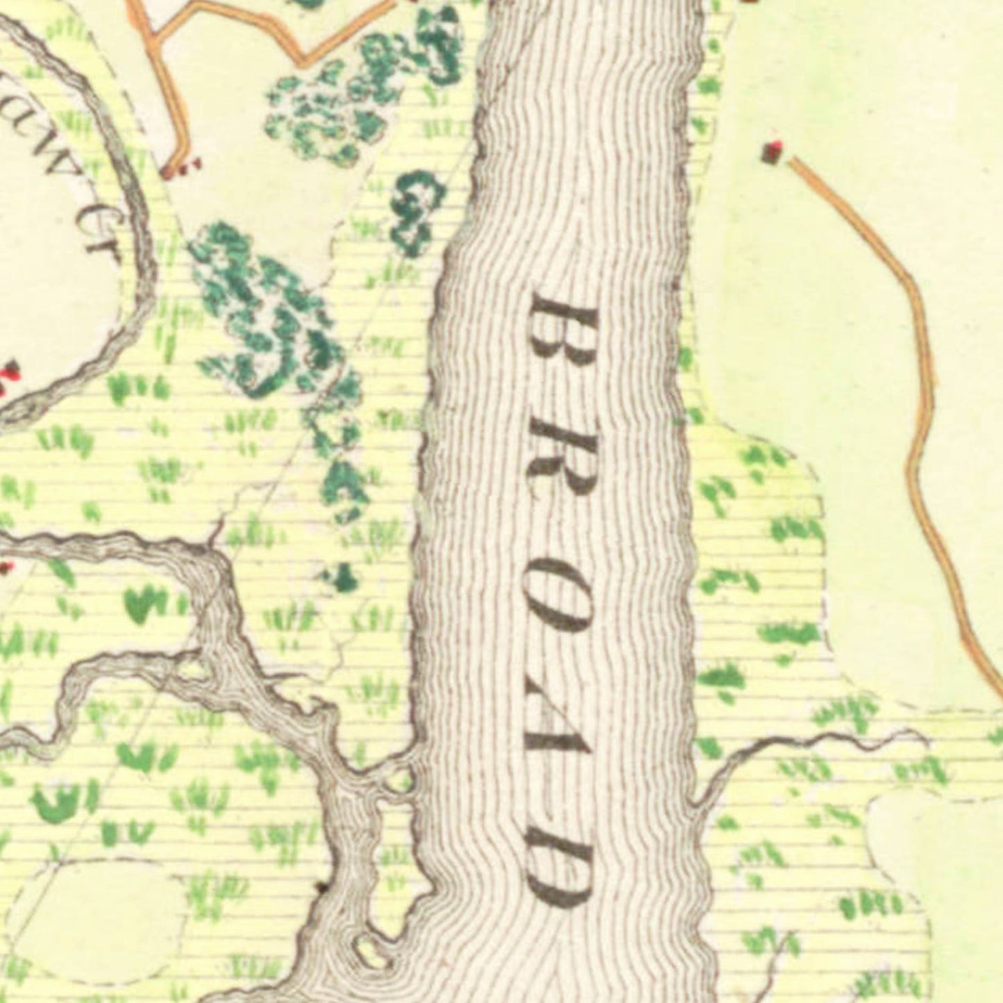 Vintage Map of the Broad River, South Carolina, 1865