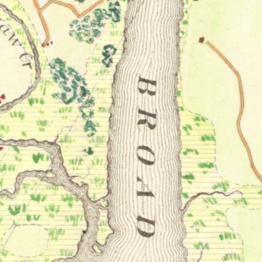 Vintage Map of the Broad River, South Carolina, 1865