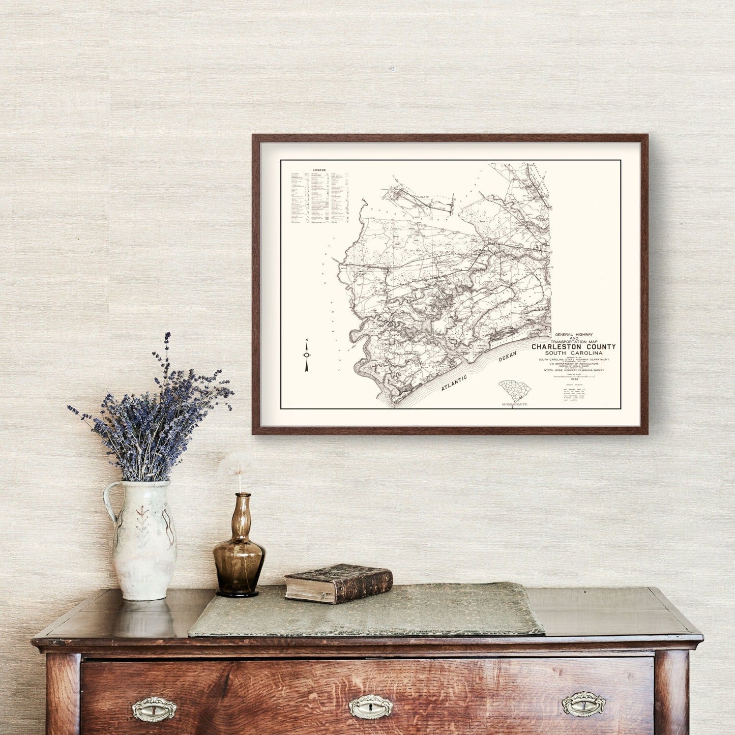 Vintage Map of Charleston County, South Carolina, 1938