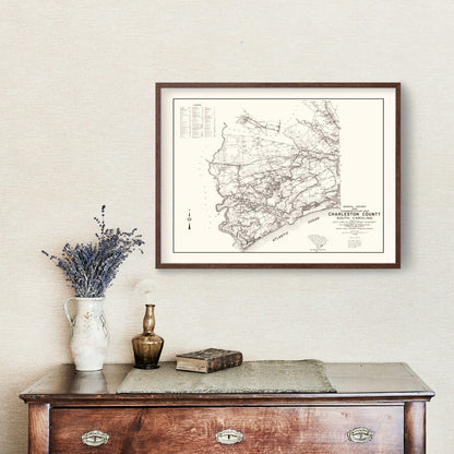 Vintage Map of Charleston County, South Carolina 1938