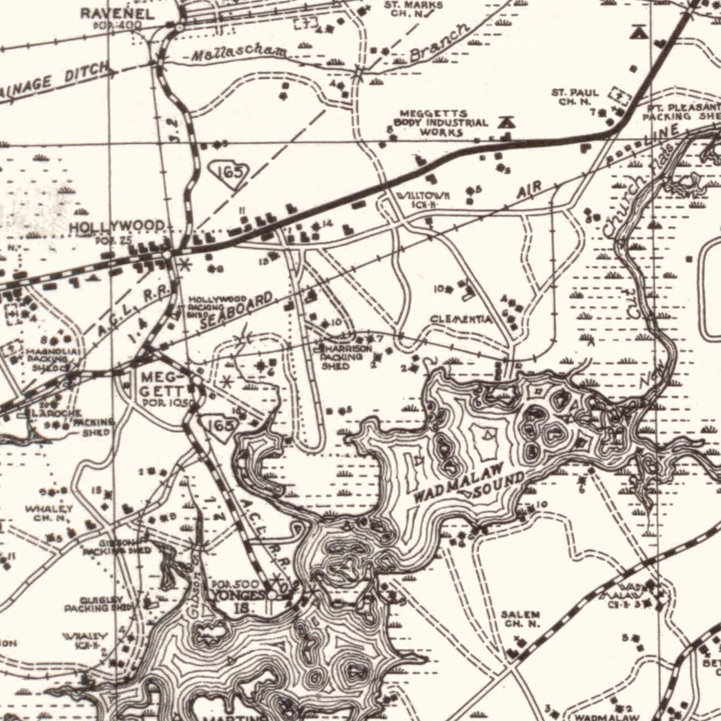 Vintage Map of Charleston County, South Carolina, 1938
