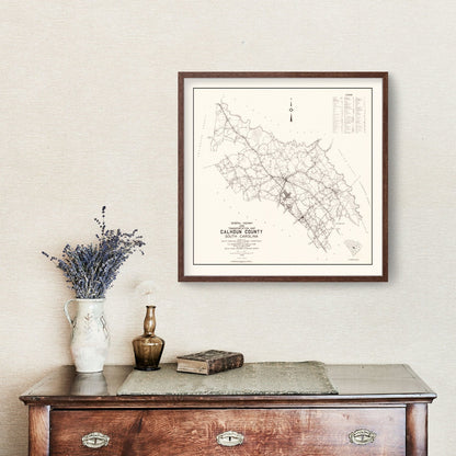 Vintage Map of Calhoun County, South Carolina, 1938