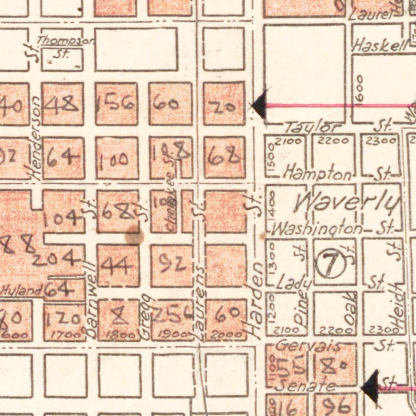 Vintage Map of Columbia, South Carolina 1937