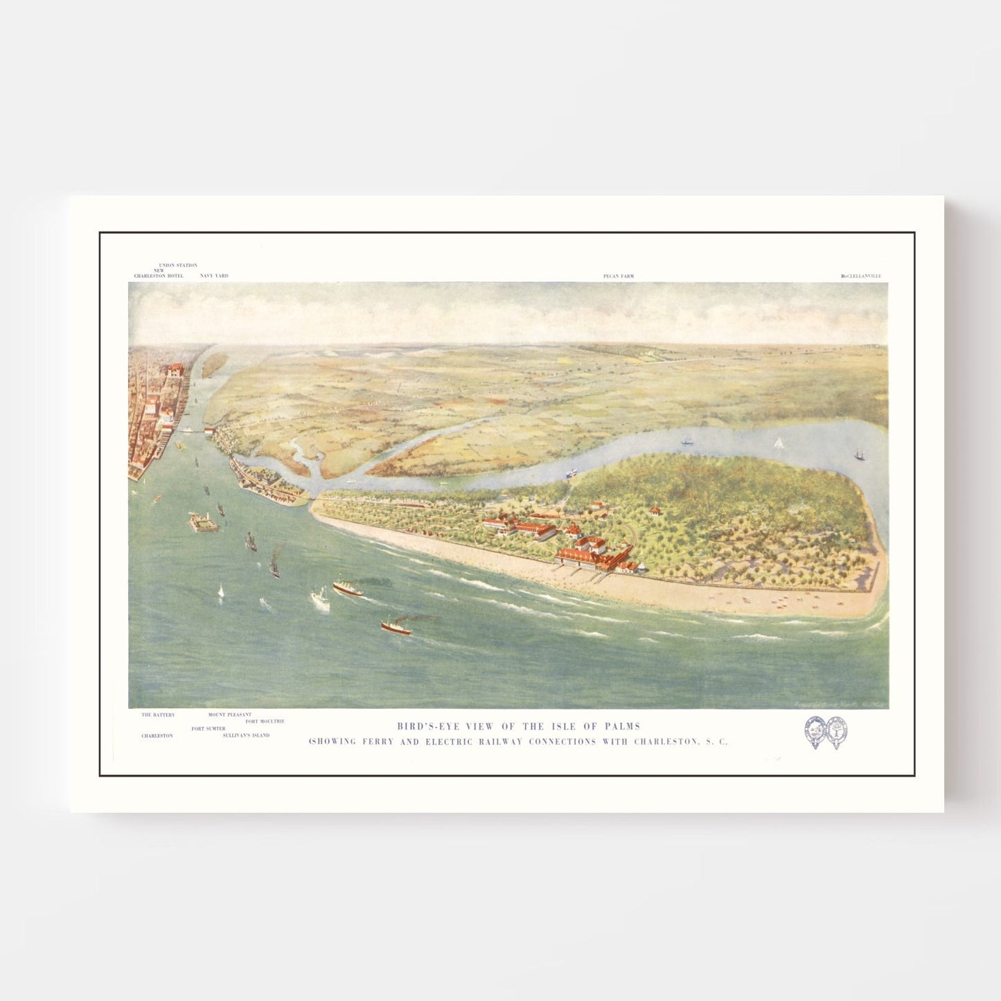 Vintage Map of Isle of Palms, South Carolina, 1910