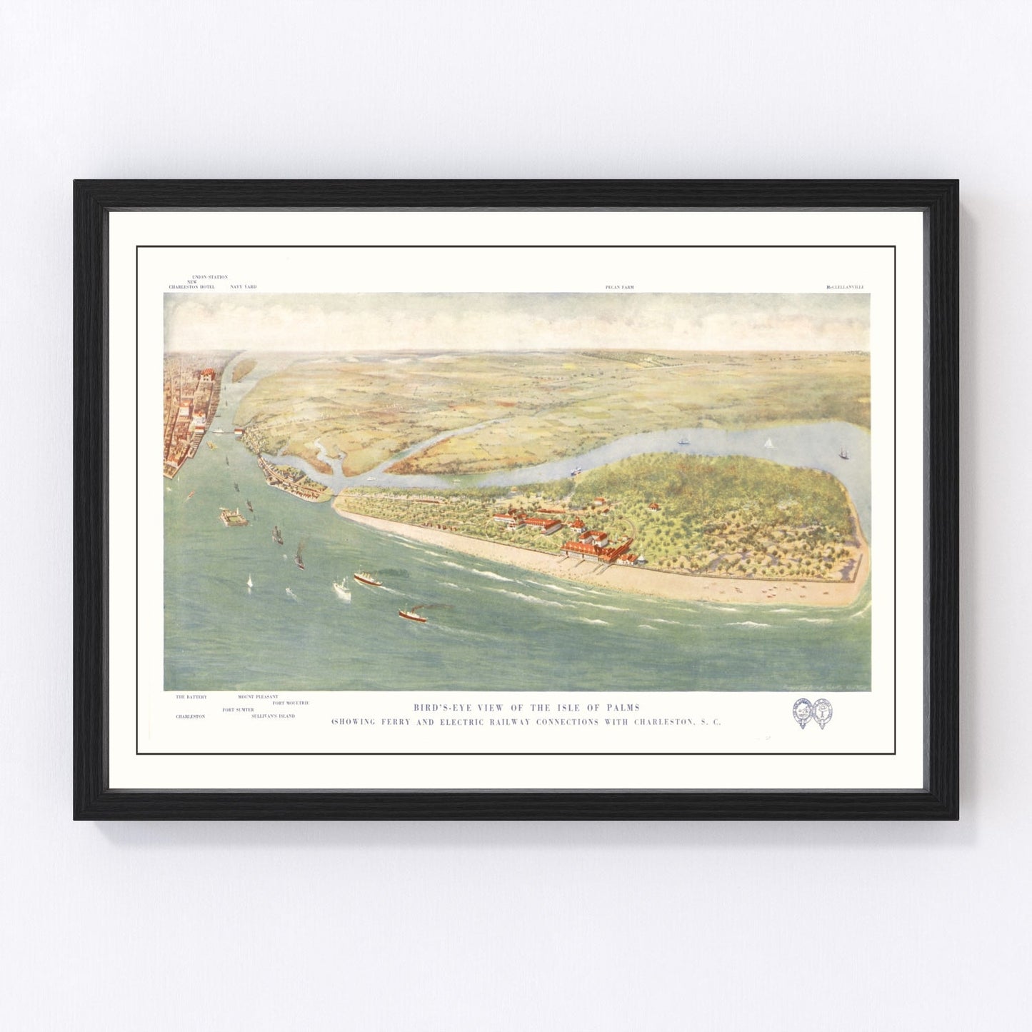 Vintage map of Isle of Palms, South Carolina, 1910