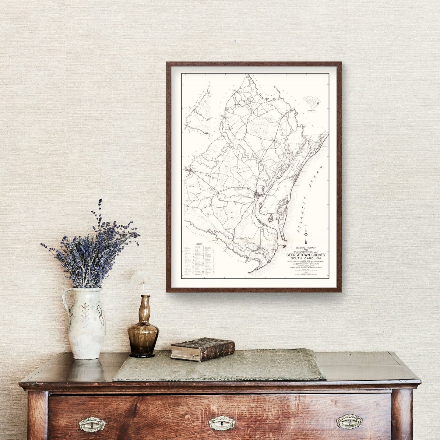 Vintage Map of Georgetown County, South Carolina, 1939