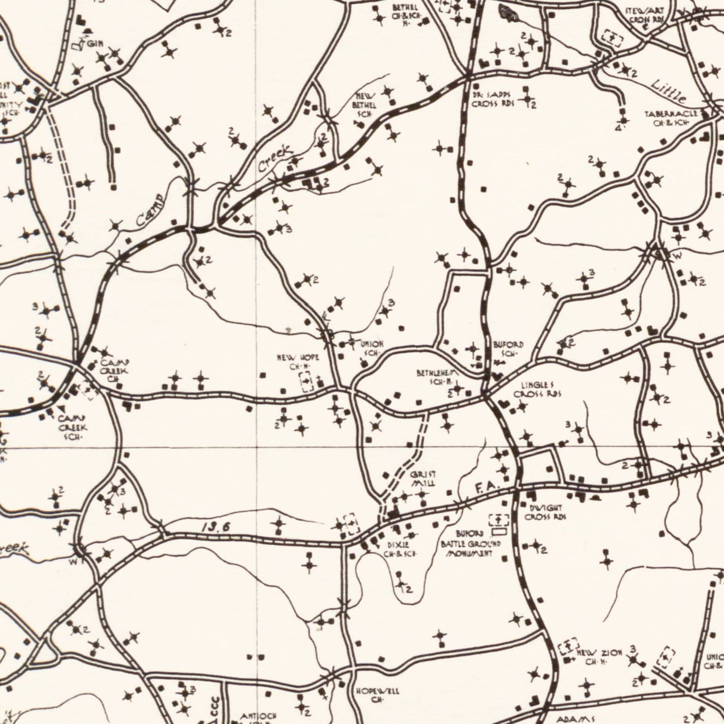 Vintage Map of Lancaster County, South Carolina, 1939