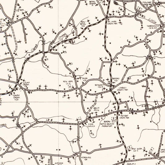 Vintage Map of Lancaster County, South Carolina, 1939
