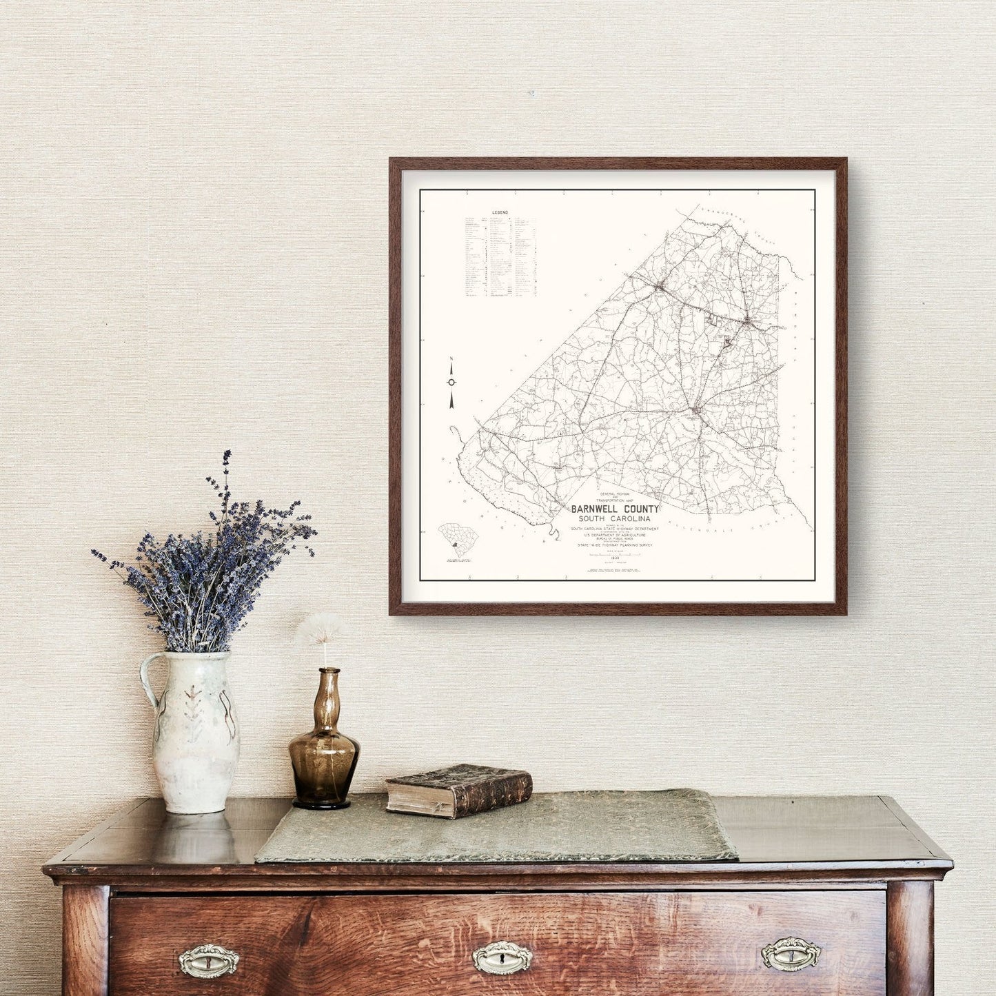 Vintage Map of Barnwell County, South Carolina, 1939