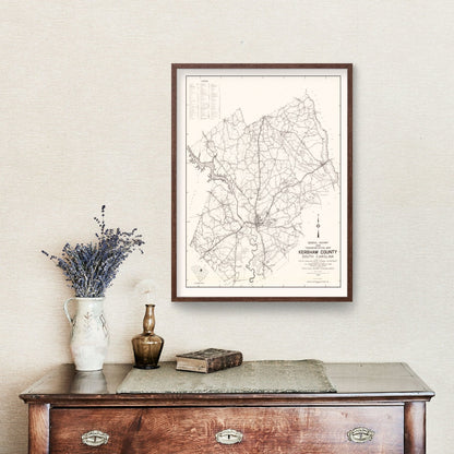 Vintage Map of Kershaw County, South Carolina, 1938