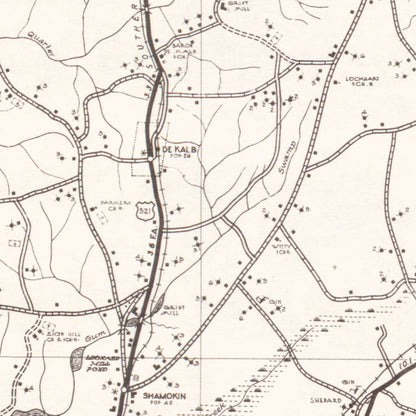 Vintage Map of Kershaw County, South Carolina, 1938