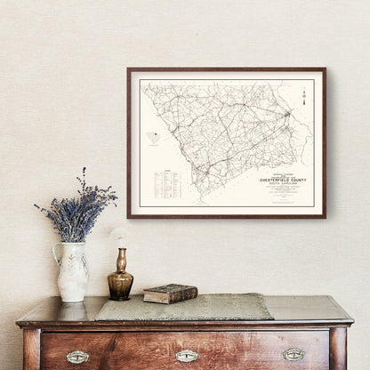 Vintage Map of Chesterfield County, South Carolina, 1938
