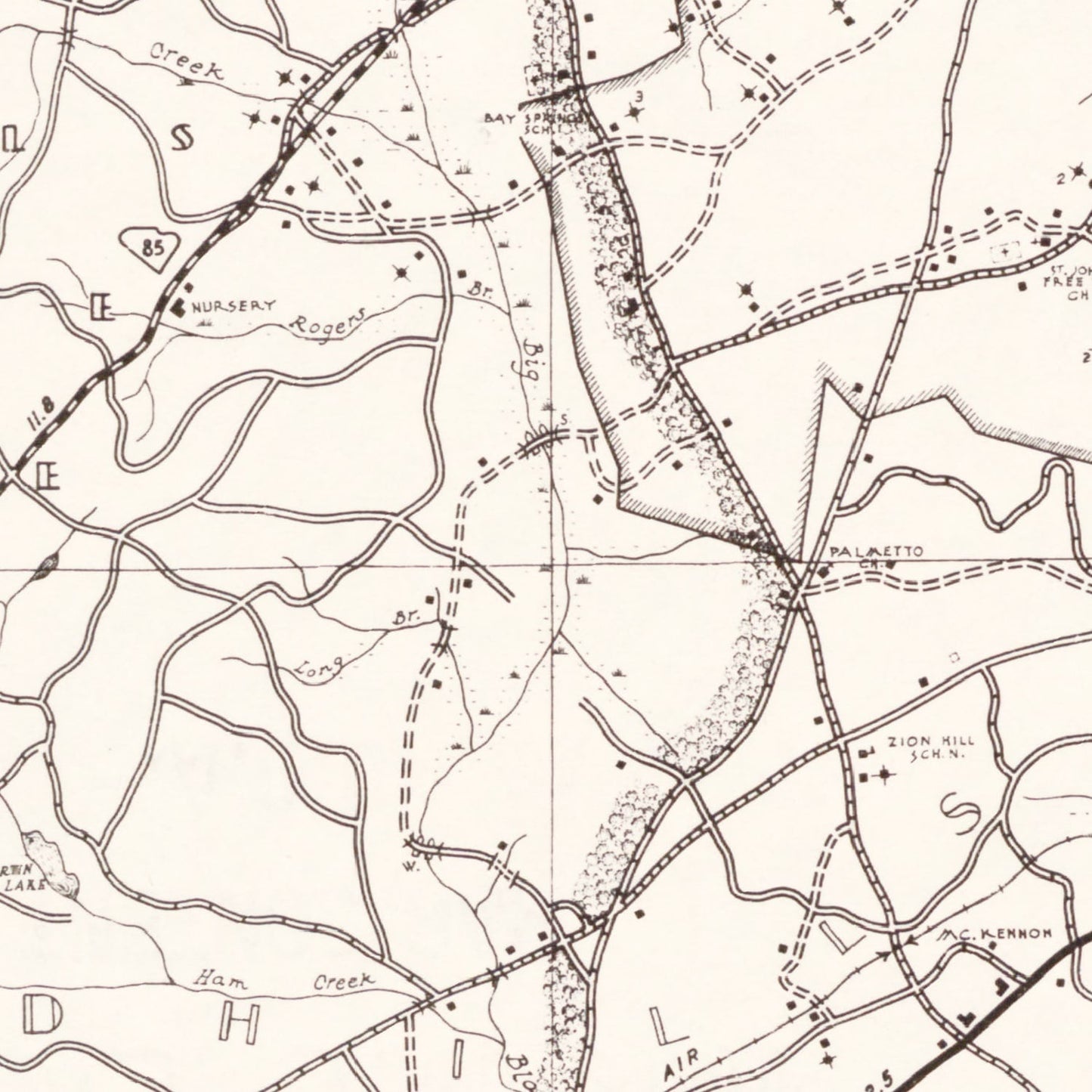 Vintage Map of Chesterfield County, South Carolina, 1938