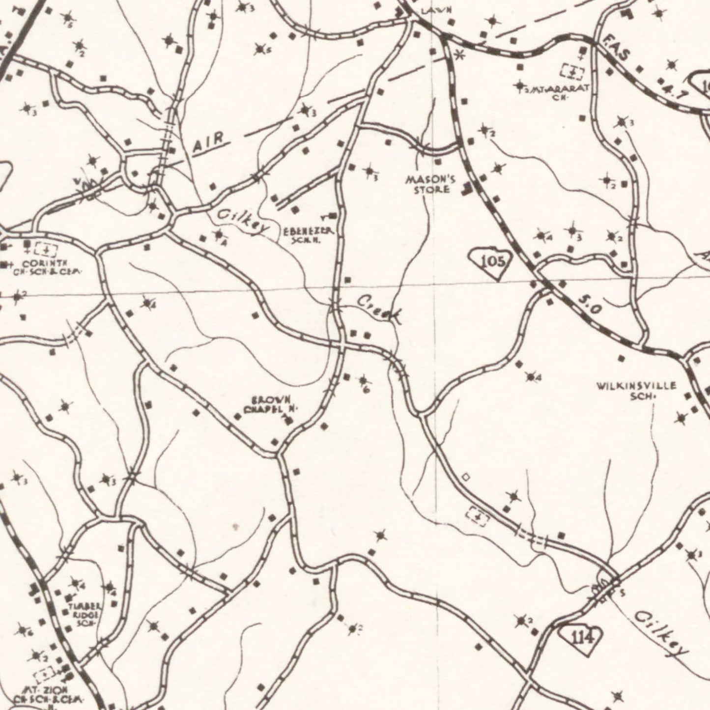 Vintage Map of Cherokee County, South Carolina, 1938