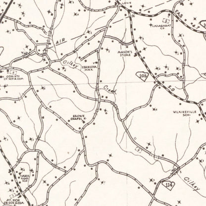 Vintage Map of Cherokee County, South Carolina, 1938