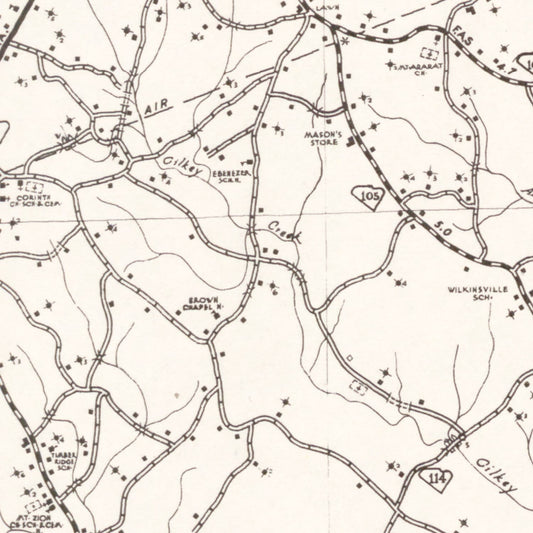 Vintage Map of Cherokee County, South Carolina, 1938