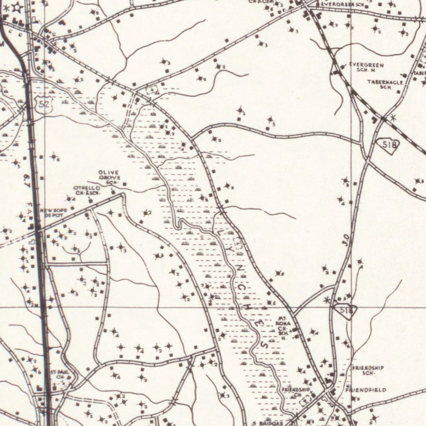 Vintage Map of Florence County, South Carolina, 1938