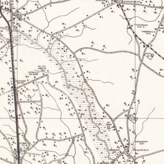 Vintage Map of Florence County, South Carolina, 1938