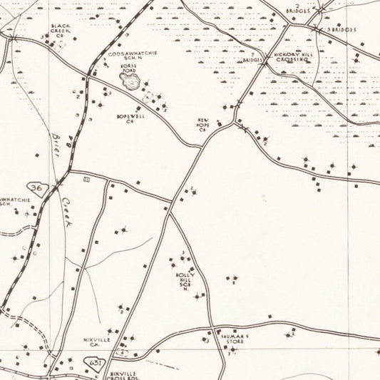Vintage Map of Hampton County, South Carolina, 1938