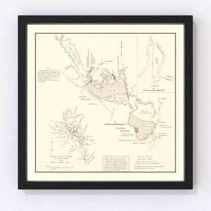 Vintage 1943 Santee Cooper wildlife area map wall art