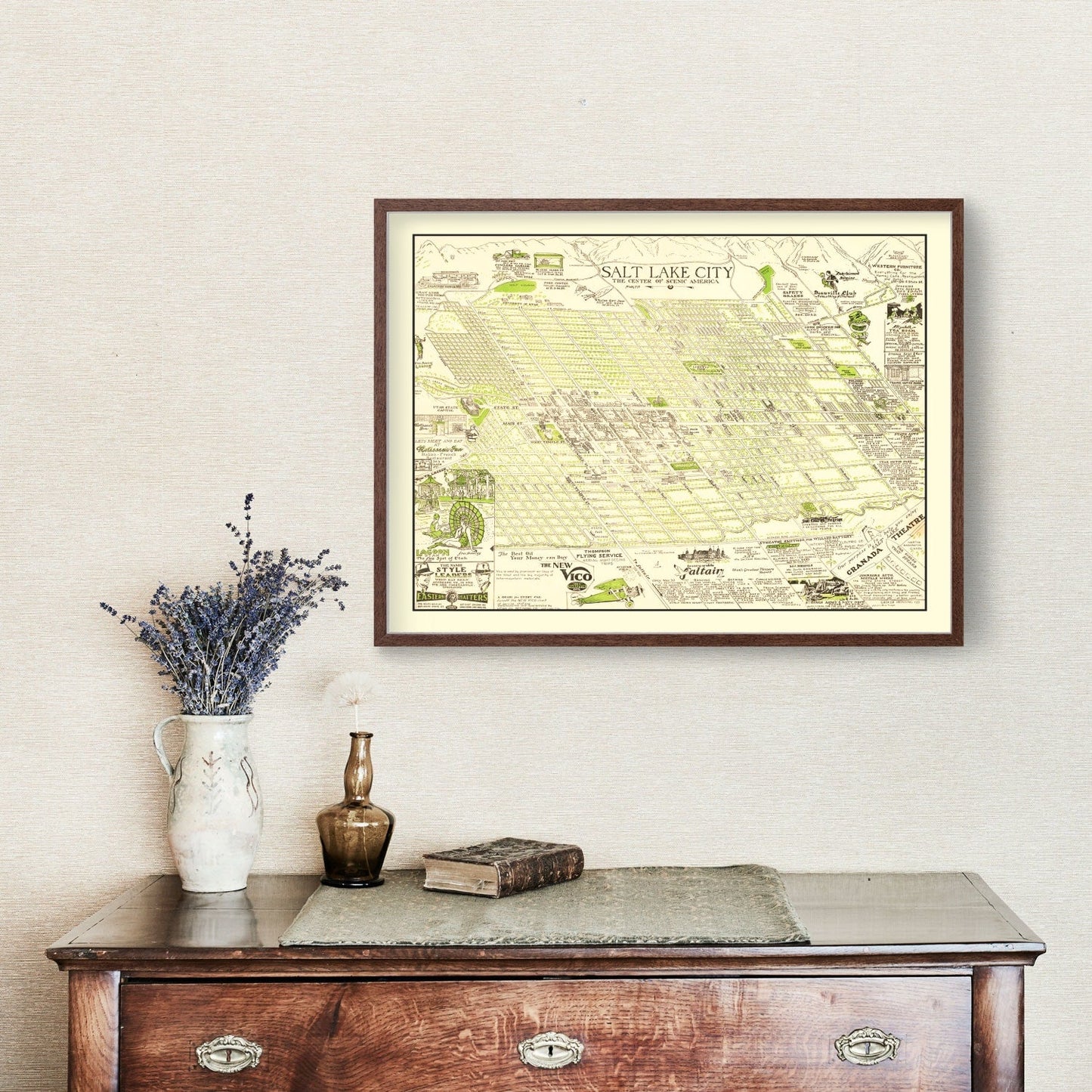Vintage Map of Salt Lake City, Utah, 1926