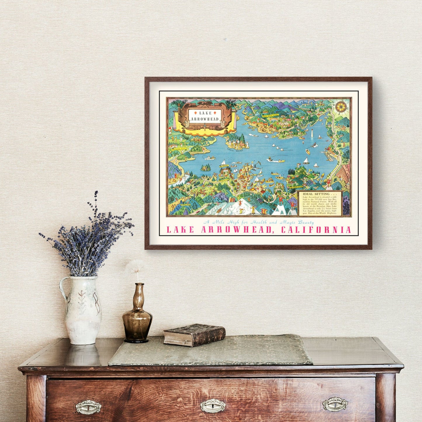 Vintage Lake Arrowhead Map, 1938