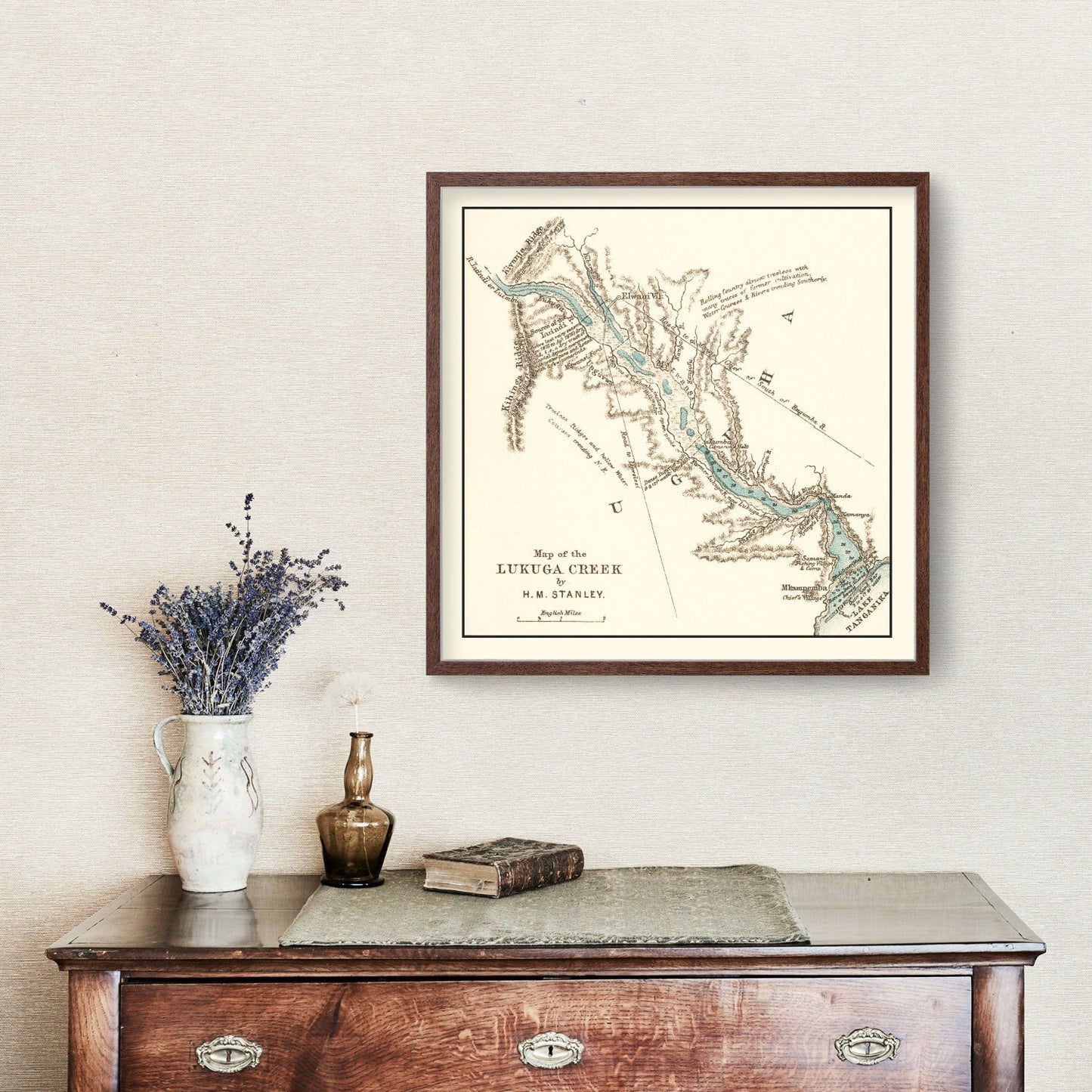 Vintage Lake Tanganyika Map, 1878