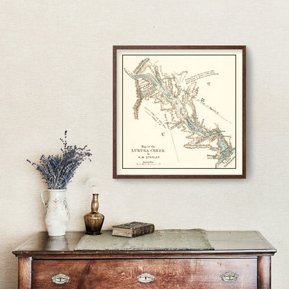 Vintage Lake Tanganyika Map, 1878
