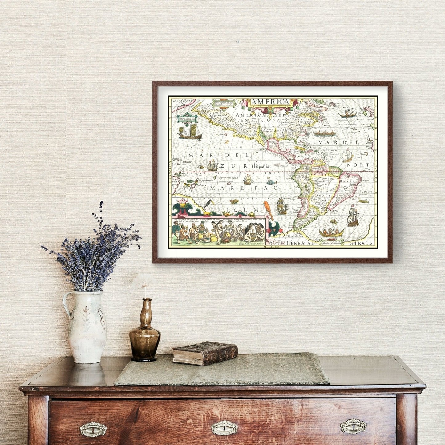 Vintage Map of America, 1606