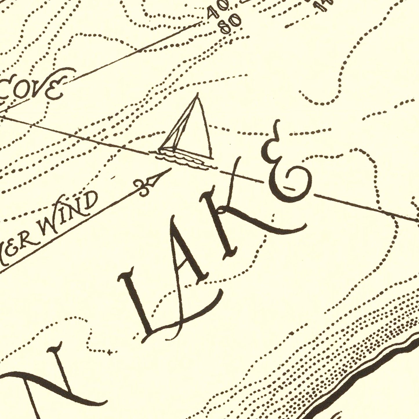 Vintage Green Lake, Wisconsin Map, 1945