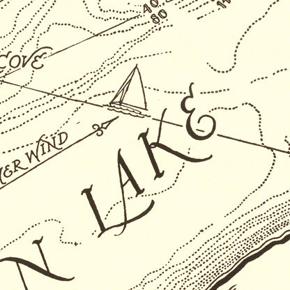 Vintage Green Lake, Wisconsin Map, 1945